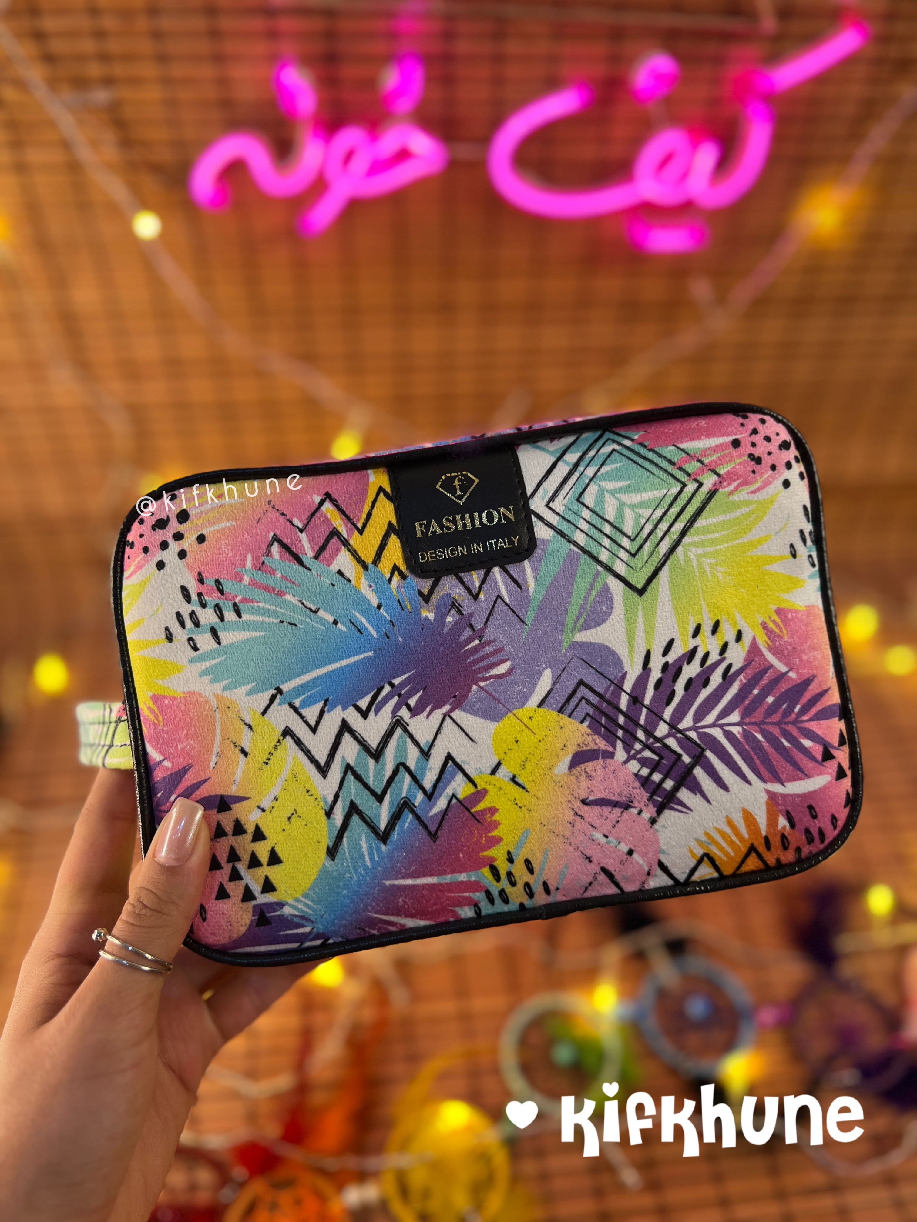 کیف آرایش مخملی مستطیلی