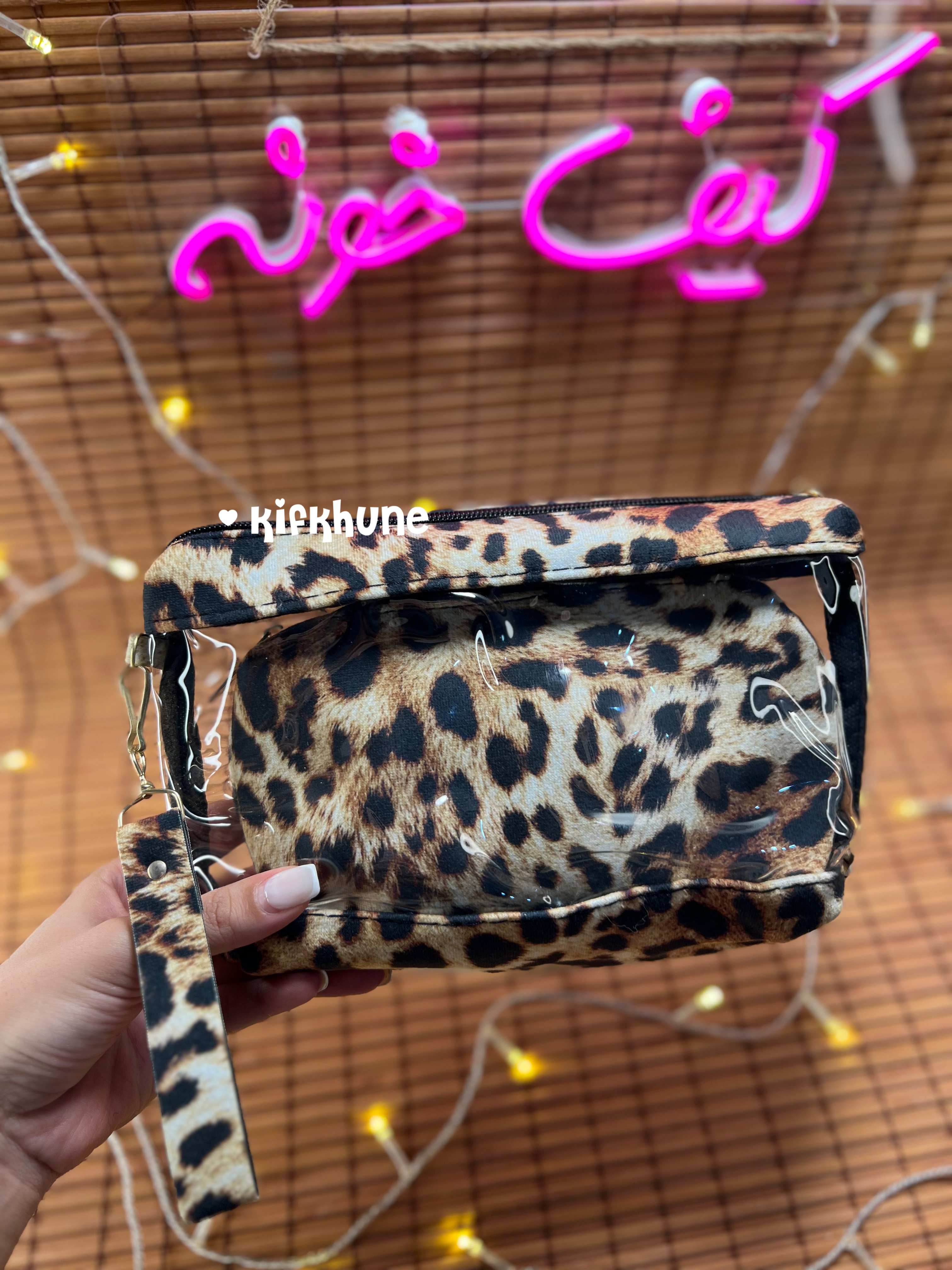 کیف آرایش دوتیکه پلنگی