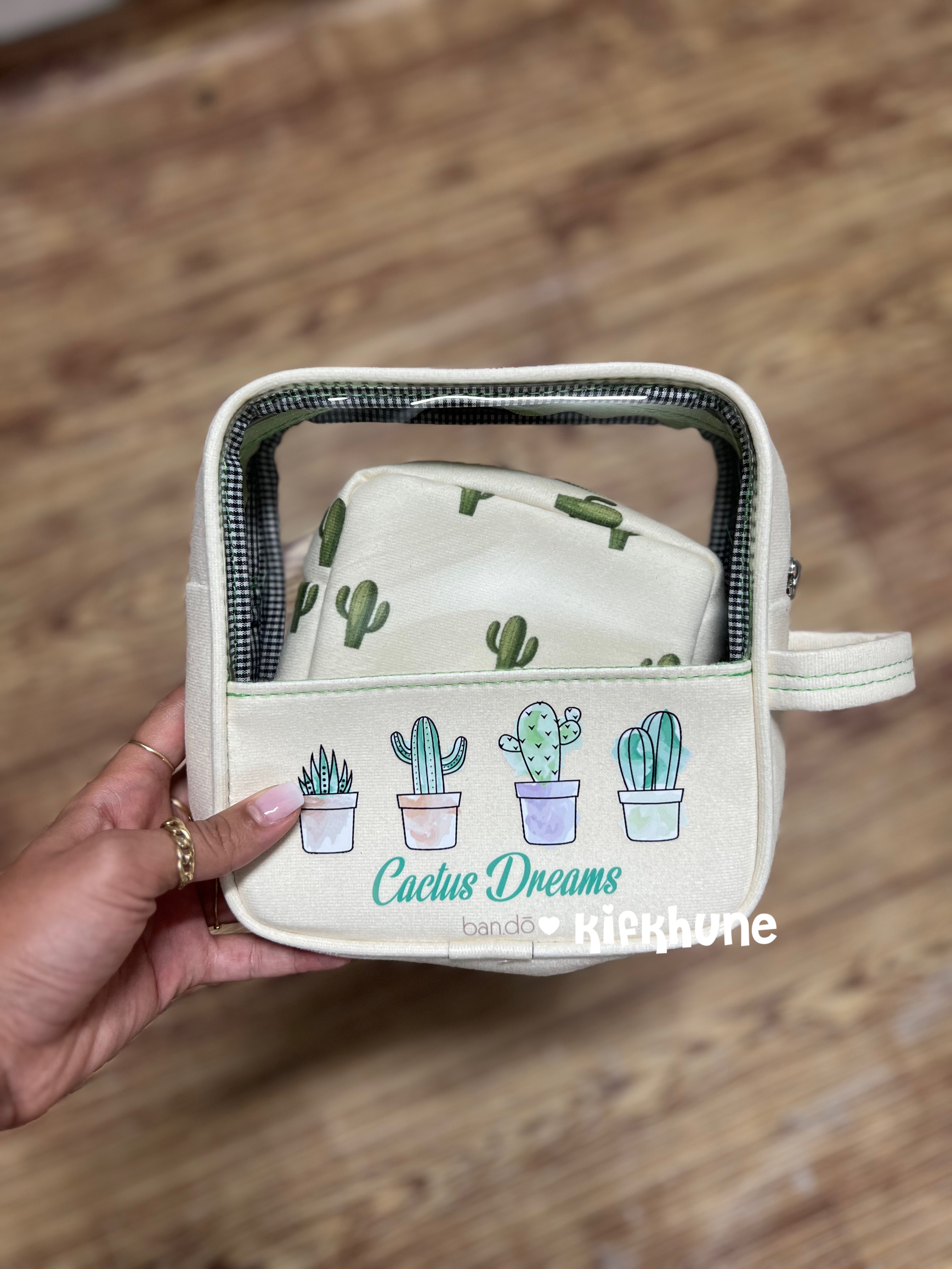 کیف آرایش دو تیکه کاکتوس